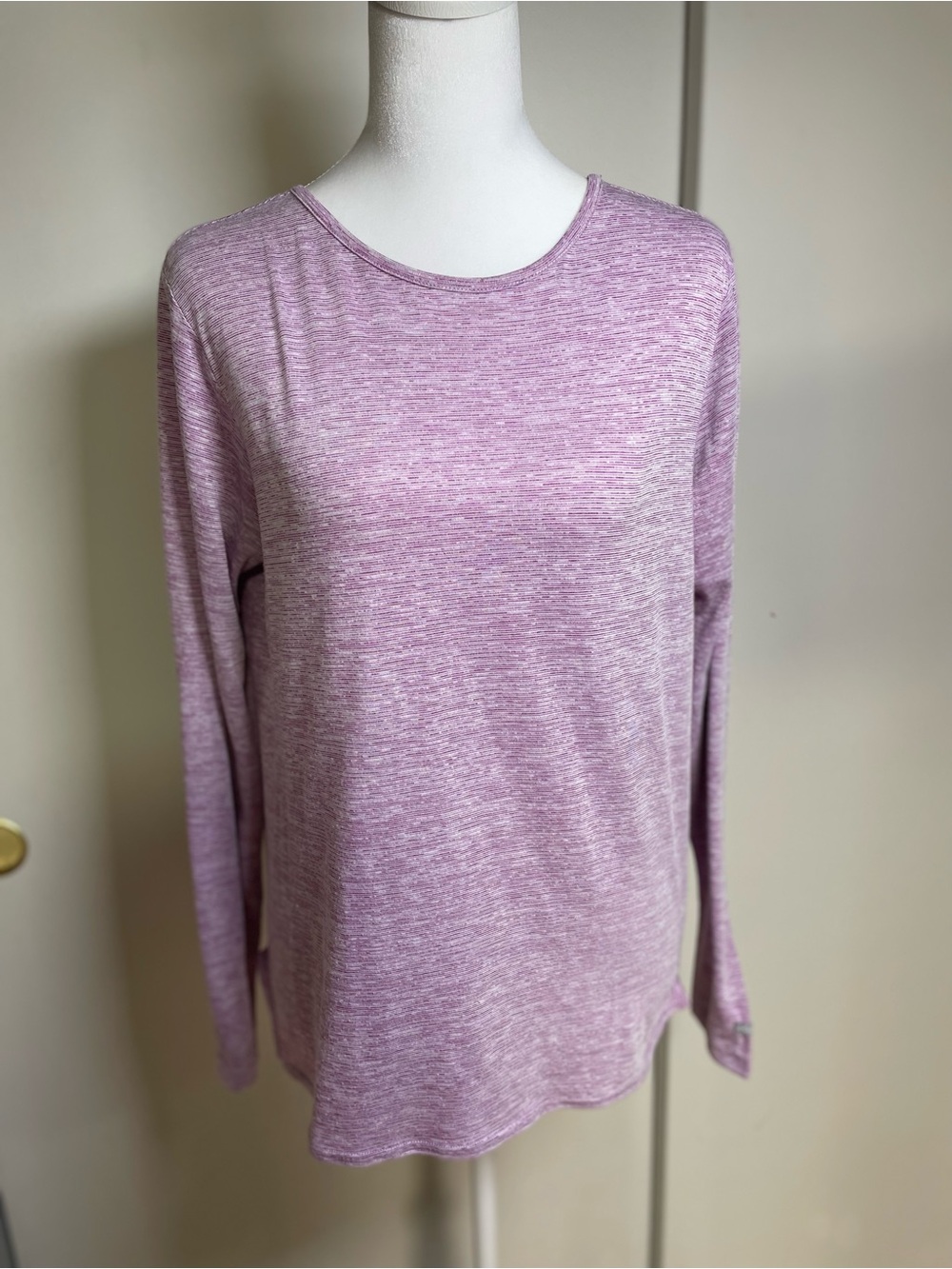 Columbia Heathered Lavender Long Sleeve Crew Top